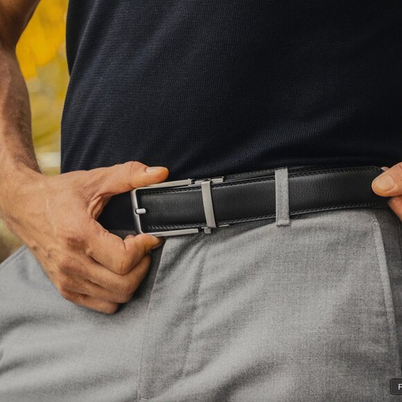 Men's Adjustable Belt | Buckley Belt | Black - Picture 4 of 5